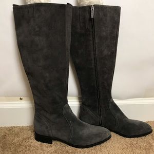 Nine West Tall Gray Faux Suede Boots Size 9